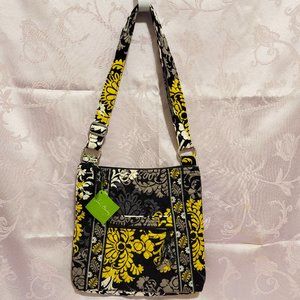 VERA BRADLEY Crossbody Bag in Baroque Pattern - Black Yellow Gray NWT!
